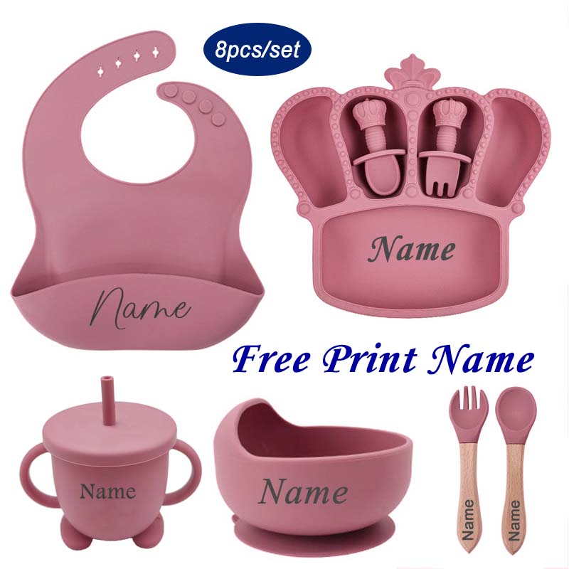 Baby Food Table - Plato de alimentación con nombre personalizado