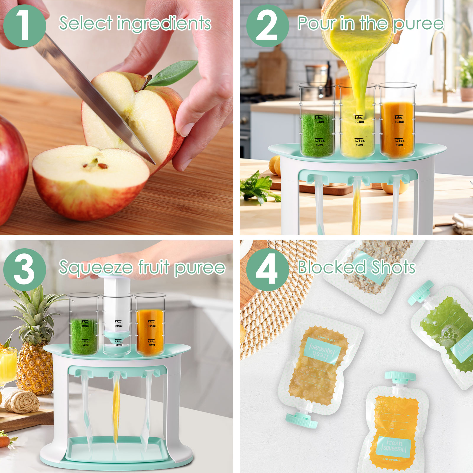 Estación de compresión para be - Baby Food Pouches 1 Year Old reseña y precio
