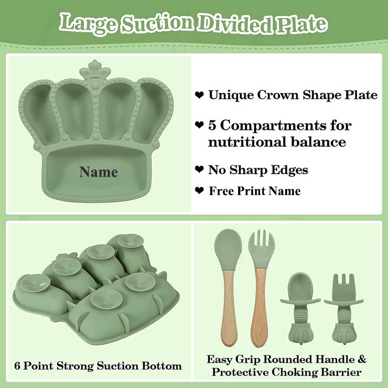 Plato de alimentación con nomb - Baby Food Table reseña y precio