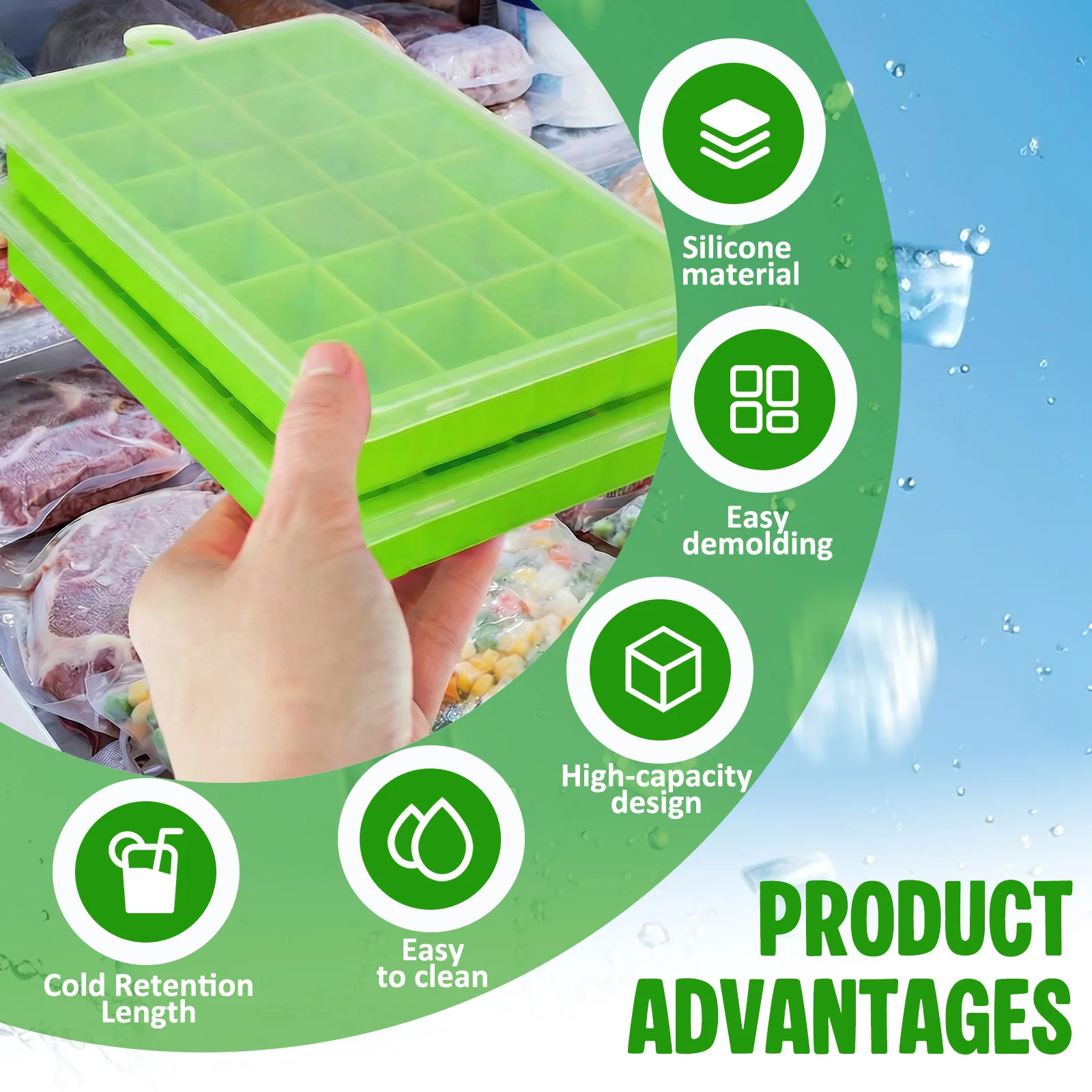 Molde de silicona para cubitos - Baby Food Freezer Tray reseña y precio