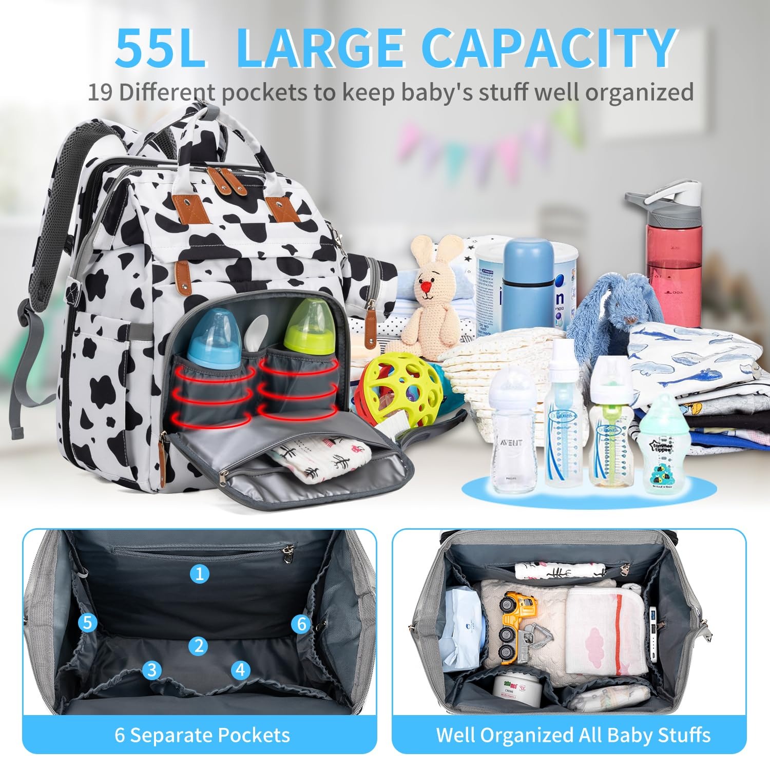 KABAQOO Mochila Pañalera con C - Baby Puree Pouch reseña y precio