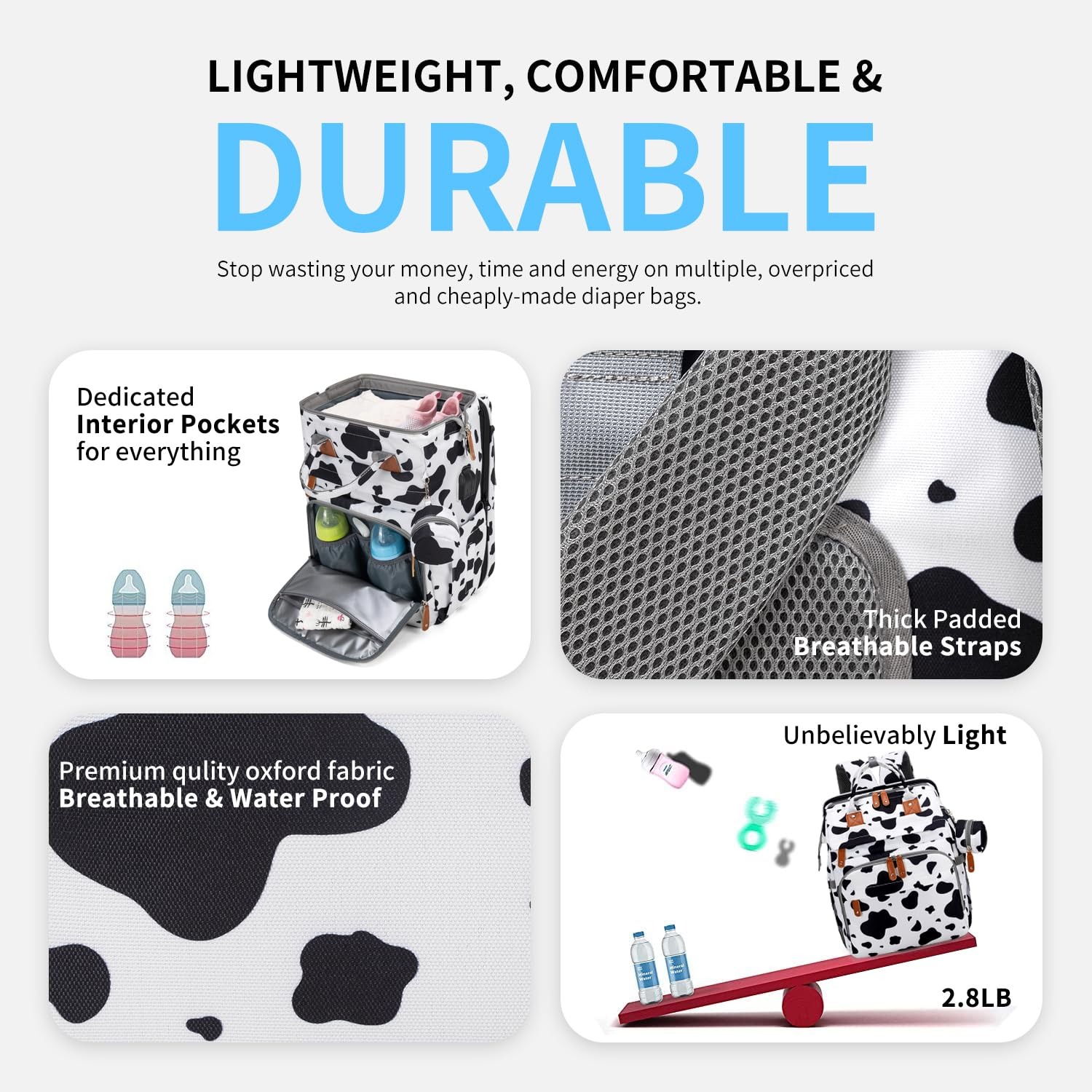 KABAQOO Mochila Pañalera con C - Baby Puree Pouch reseña y precio