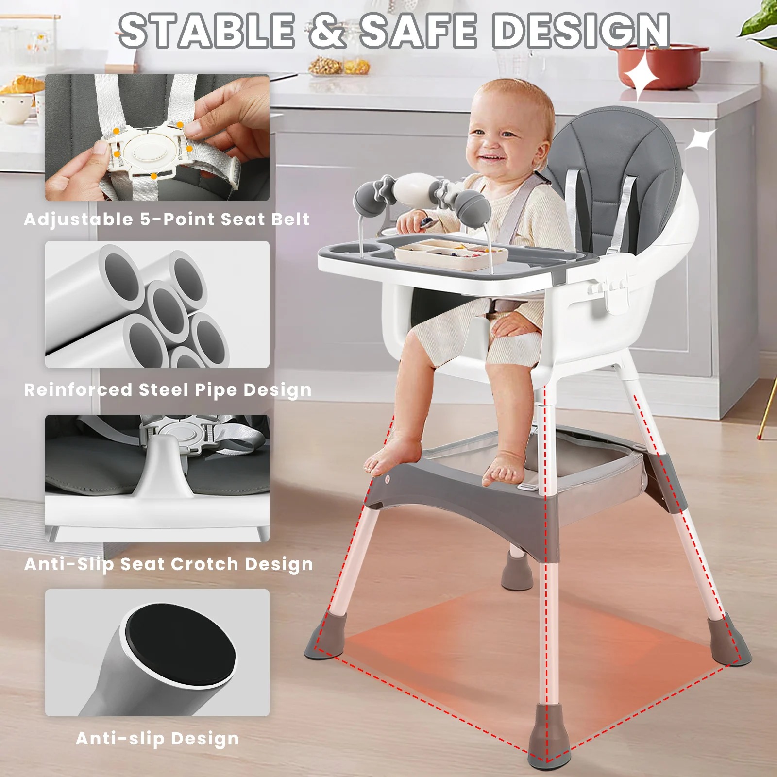 Silla Alta Ajustable para Bebé - Baby Food Freezer Tray reseña y precio
